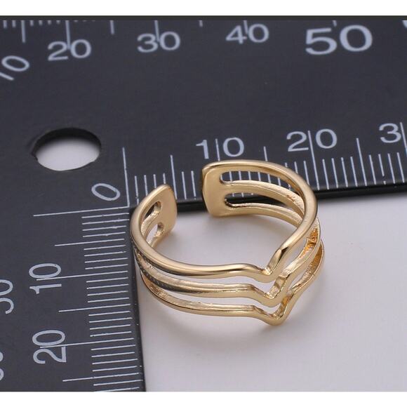 Dainty Stacking Rings, Minimal Gold Ring Set, Stacking Ring Set - Picture 3 of 4